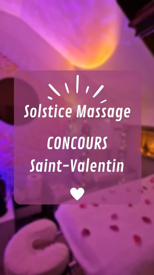 🌹✨ CONCOURS SAINT-VALENTIN - GAGNE 1H DE PUR BONHEUR ! ✨🌹

Pour ce concours, Solstice Massage laisse sa chance à non pas un.e mais DEUX gagnant.e.s !!! 🎉🍾

Amoureux.se du bien-être, c'est le moment de célébrer l'amour avec le concours spécial Saint-Valentin de Solstice Massage ! 💖✨

🌟 À GAGNER : 🌟 
- 1 heure de massage californien ou suédois aux huiles essentielles 🌿
- Des encens envoûtants 🌸
- De délicieux chocolats 🍫
- Et bien d'autres surprises, le tout dans un cadre enchanteur, jonché de pétales de roses 🌹✨

🌅 COMMENT PARTICIPER ? C’EST SIMPLE ! 🌅
1️⃣ Abonne toi à @solsticemassage_fr 🌞
2️⃣ Like ce reel pour montrer ton amour ❤️
3️⃣ Taggue au moins deux personnes qui méritent aussi une pause bien-être en commentaires 🙌 (plus tu tagues, plus tu augmentes tes chances... après tout quand on aime on ne compte pas !)
4️⃣ Optionnel : Partage ce post en story pour doubler tes chances de gagner ! 🚀

RÉSULTATS : Les deux gagnant.e.s du tirage au sort seront annoncé.e.s en story le 14 février à midi : juste à temps pour surprendre tes proches avec un cadeau plein de douceur ou pour illuminer ta journée 🕒🗓️🎁

✨ Solstice Massage - la passion du massage au service de l’amour de soi 🌞 Laisse-toi choyer dans une atmosphère apaisante et laisse le solstice de l'amour illuminer ton expérience. ✨

Tague tes ami.e.s et partagez l'amour! 🥰💕#concours #concoursbienetre #concoursstvalentin #solsticemassage #cadeausaintvalentin #massageparis #offrestvalentin #concoursmassage #saintvalentin #stvalentin #amour #loveislove