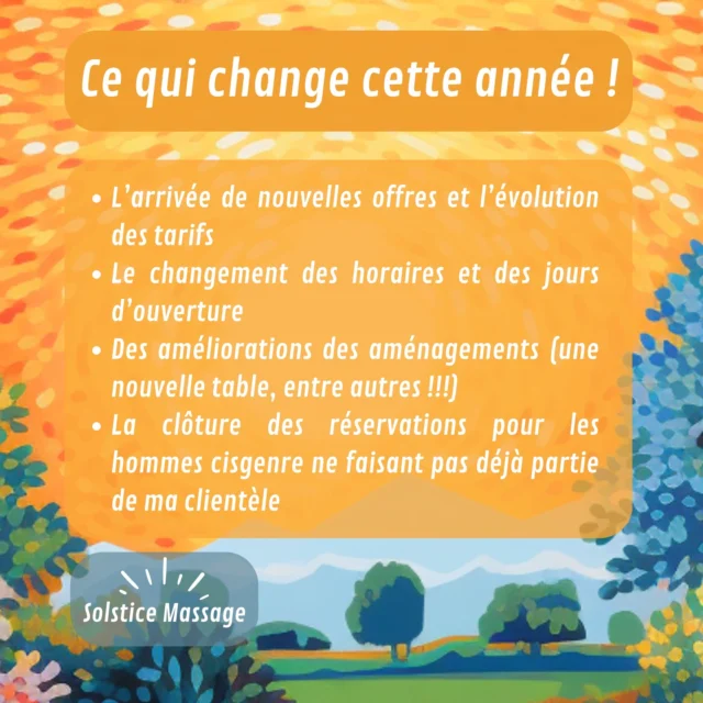Après des congés bien appréciables voici une petite liste non exhaustive des changements à venir très prochainement ! 🔆